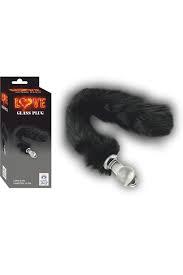 Love Glass Plug Black Tail