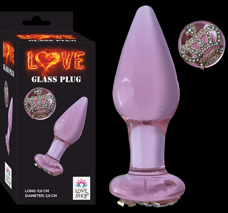 Love Glass Plug Pembe